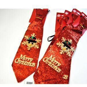 Glittery Merry Christmas Tie for all Ages with Rudolph